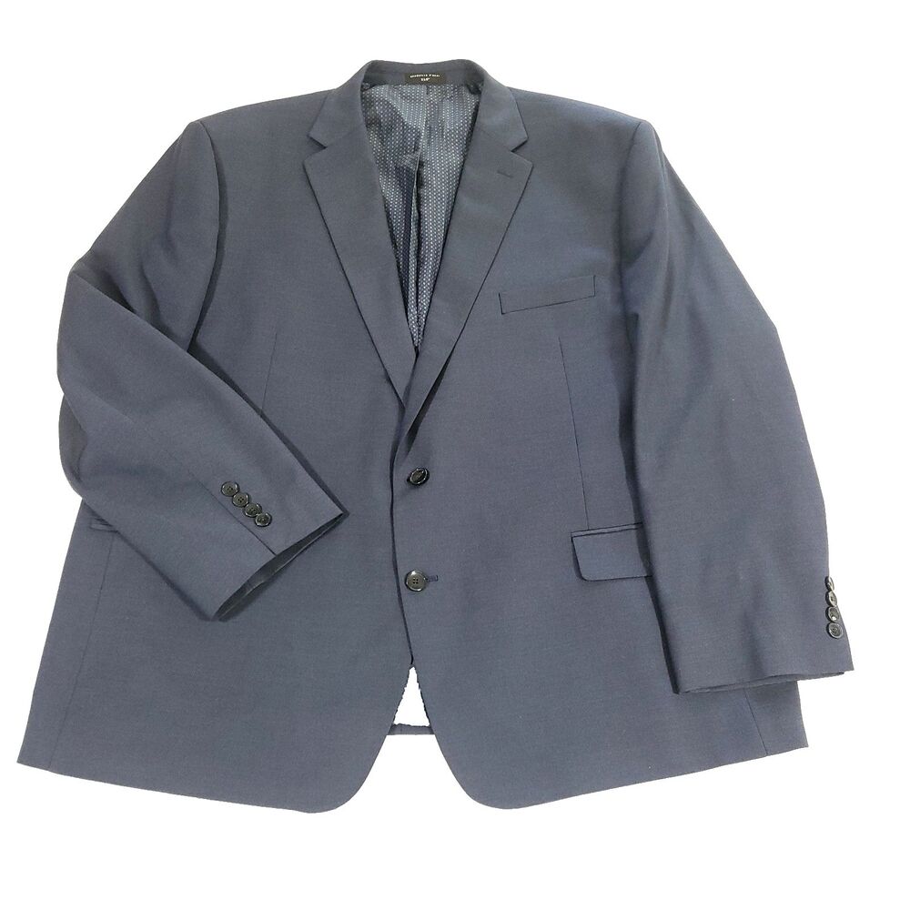 Shaquille Oneal XLG Lightweight Viscose Blazer 52R‎ Blue Career Closet Staple